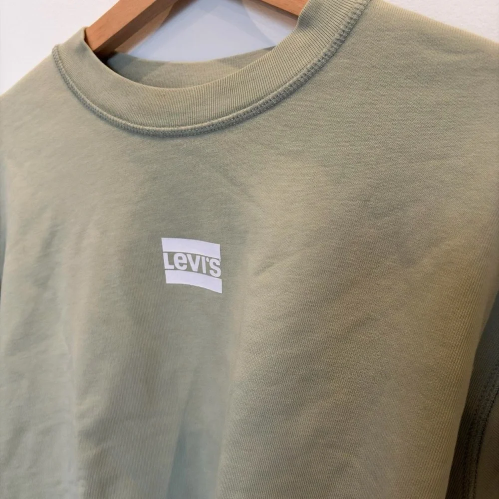 Levi's Men's Light Sage Green Crewneck Sweatshirt Small